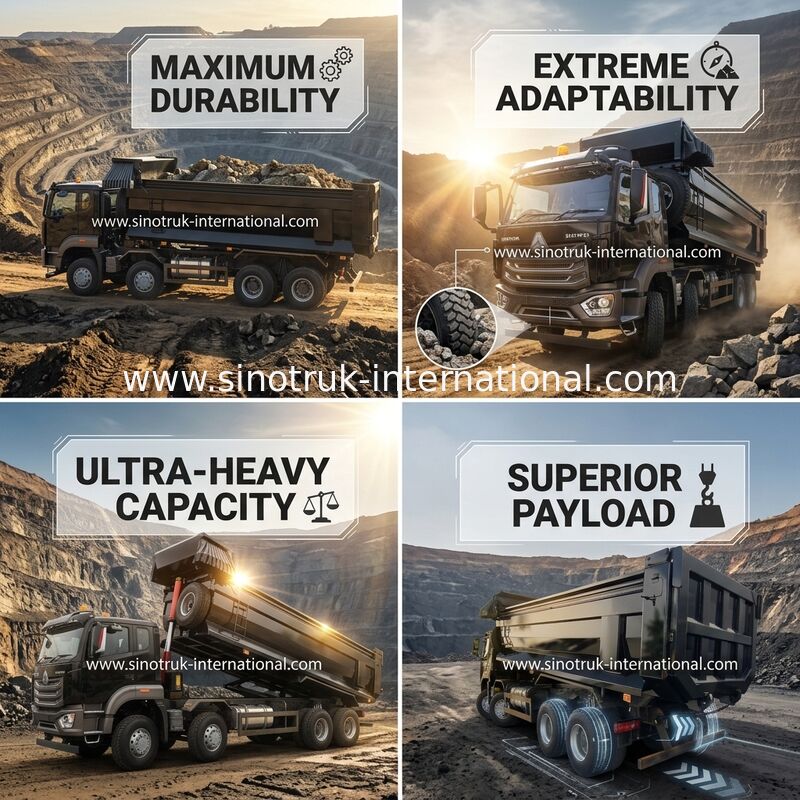 Explotación minera negra Tipper Dump Truck 20-50Tons 8 x de Howo euro 4 2 400Hp