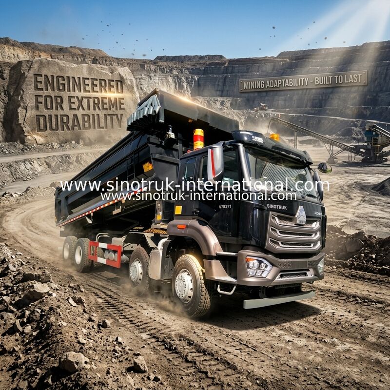 Ruedas N7 negro ZZ3317V386JB1R de Sinotruk HOWO Tipper Dump Truck 8X4 371hp 12