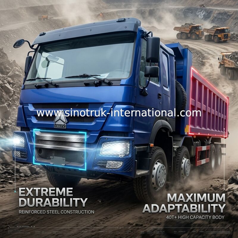 CAMIÓN VOLQUETE AZUL LHD DEL VOLQUETE DE SINOTRUK HOWO 400HP 8×4