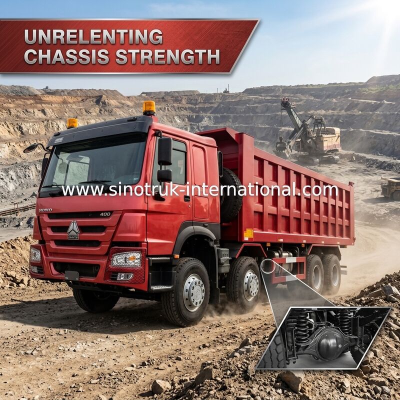 CAMIÓN VOLQUETE ROJO LHD DEL VOLQUETE DE SINOTRUK HOWO 400HP 8×4