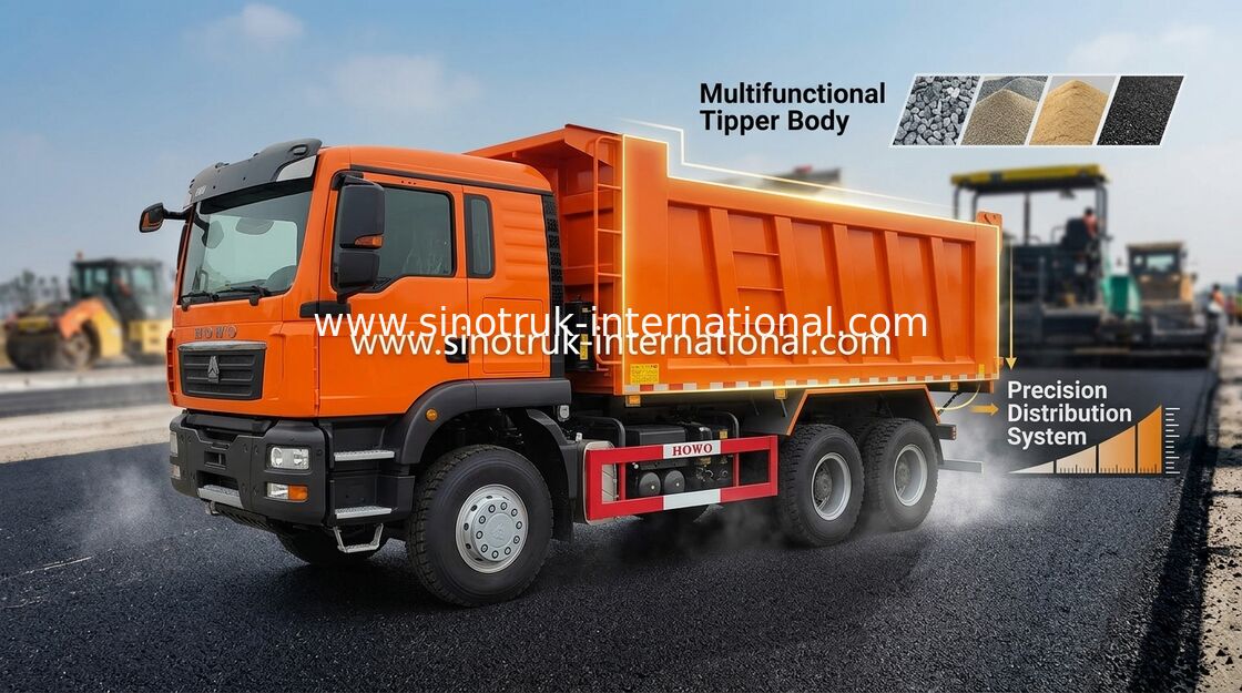 Capacidad grande Tipper Dump Truck For Construction de HOWO RHD 30 - 40 toneladas