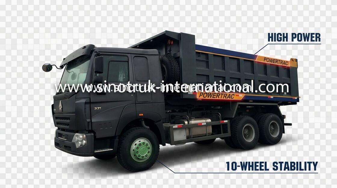 Camión volquete LHD de camión volquete pesado de 371HP 30 - 40 del volquete de las mercancías de la construcción del cargamento toneladas