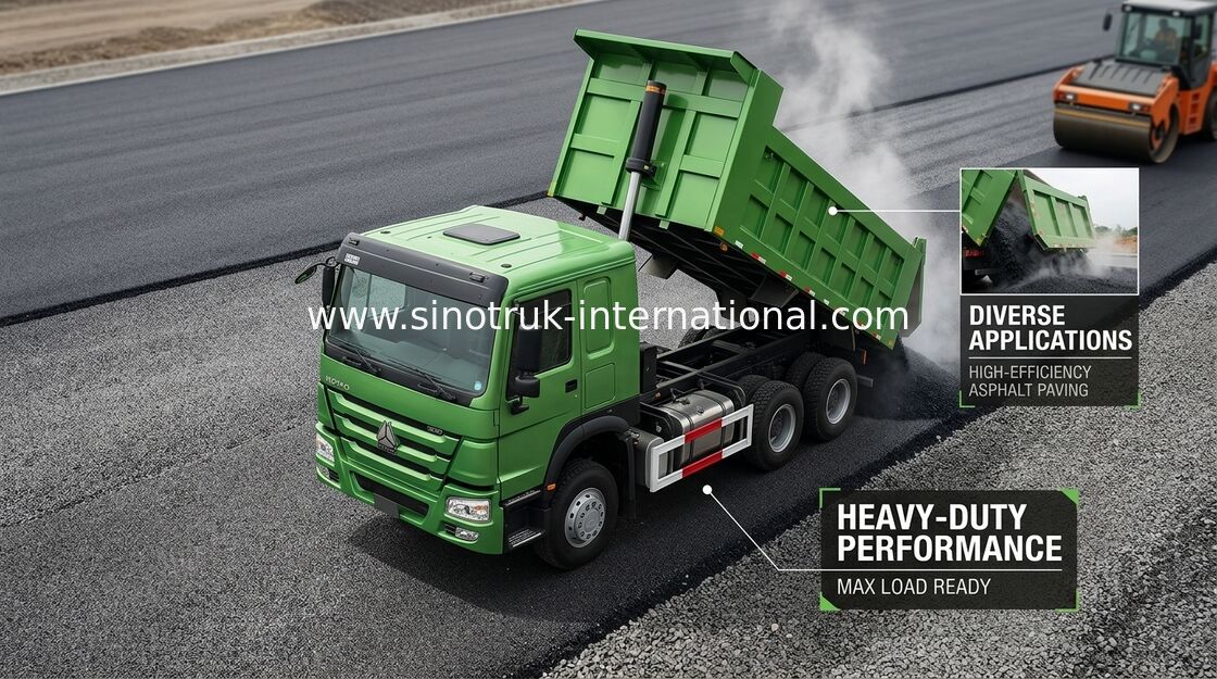 Chasis 371HP 8X4 LHD del camión volquete de SINOTRUK HOWO 31 toneladas de 28CBM de camión volquete del anuncio publicitario