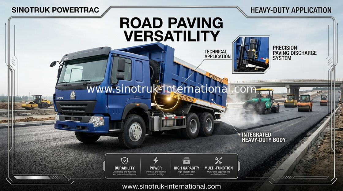 10 camión volquete LHD 371 HP HYVA de 20CBM 30 - 40 de las ruedas SINOTRUK cilindro hidráulico de la tonelada