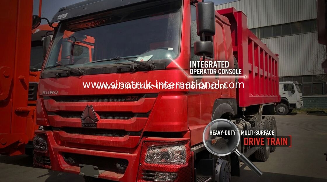 Tipo del camión volquete 266HP LHD del color rojo SINOTRUK HOWO 6x4