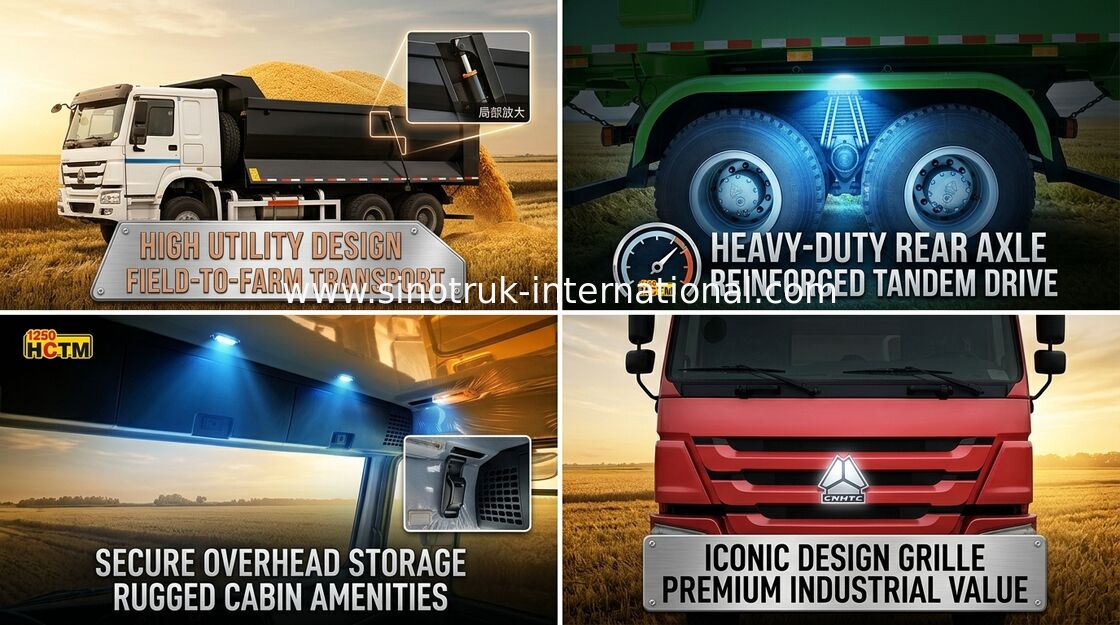 Tipo consumo de combustible bajo pesado de SINOTRUK HOWO 371HP 6X4 U del camión volquete 30-40T del cuerpo del cargo