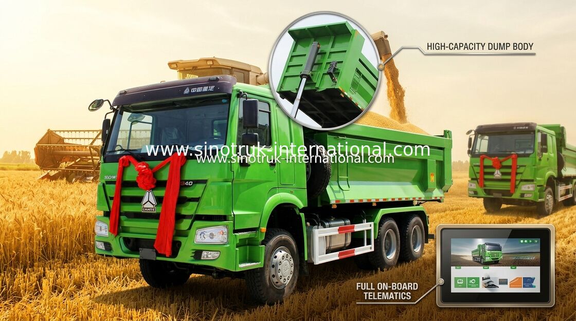 Camión volquete 266 HP - camión volquete del volquete del material de construcción del anuncio publicitario de 420 HP