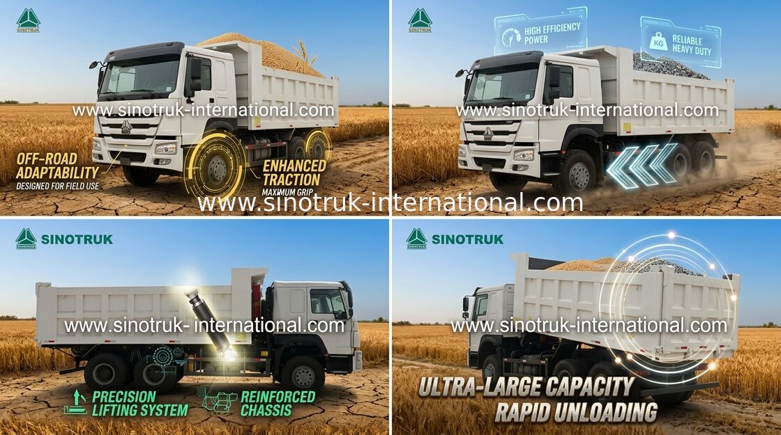 El camión volquete 10 del volquete de la minería rueda 30 - cilindro de Lifiting del frente de 40Ton HYVA