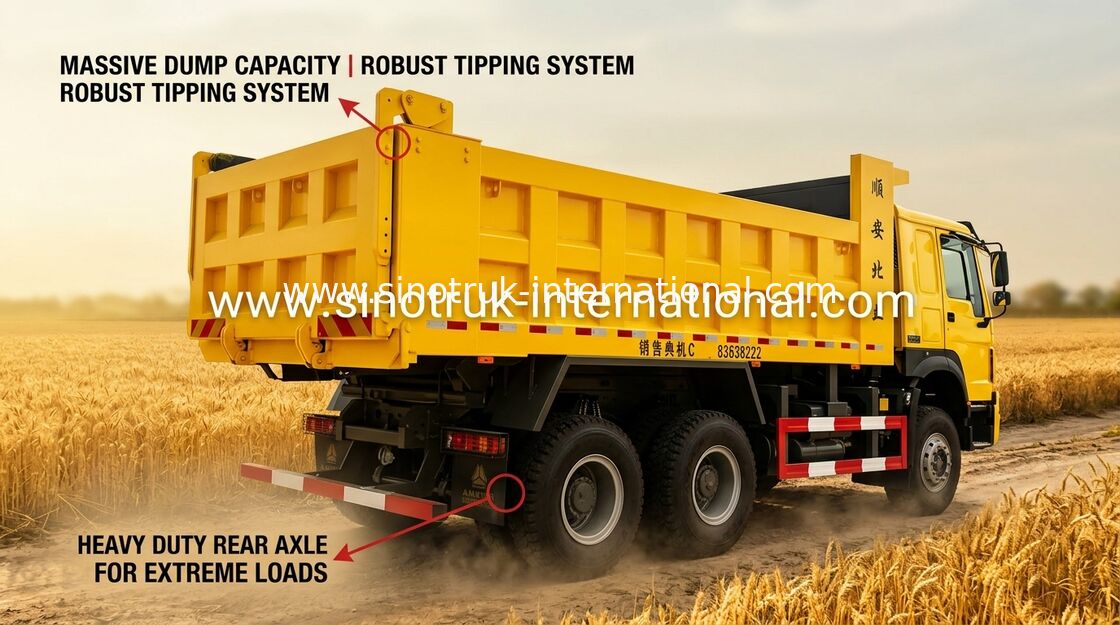 La descarga chino Howo del volquete acarrea 6X4 10-25 CBM para el transporte del material de construcción