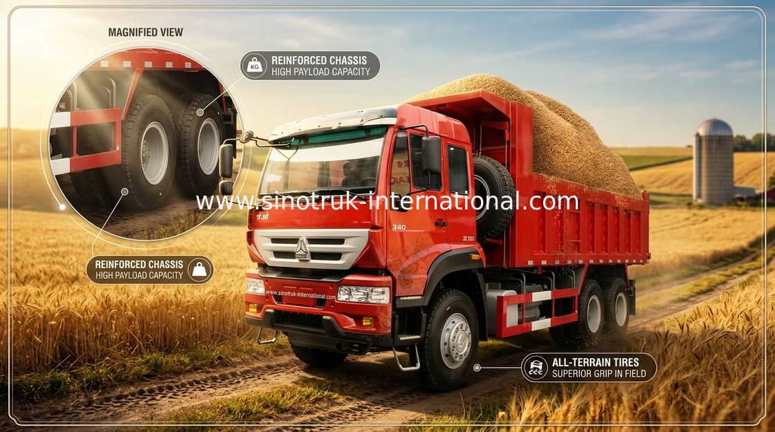 30 - 40 toneladas de 6X4 LHD de camión volquete del volquete con el cilindro hidráulico de elevación delantero 10-25CBM