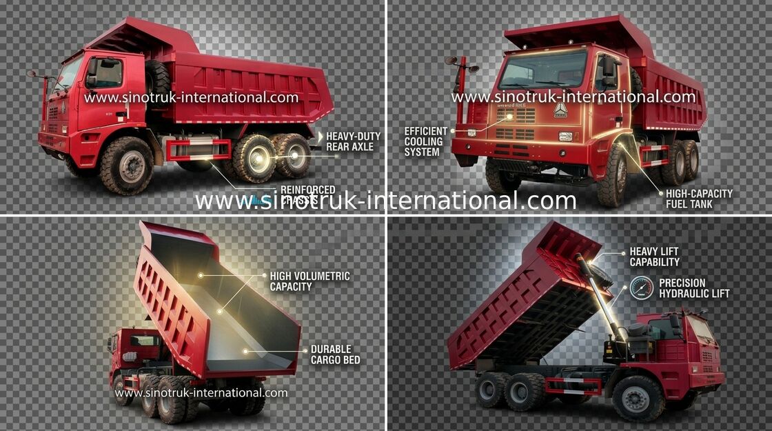 Camión volquete SINOTRUK HOWO 70 LHD minero 6X4 371HP 70tons ZZ5707S3840AJ del volquete