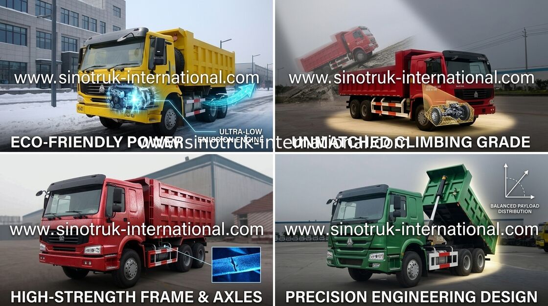 Camión volquete 10wheels LHD 371HP 25tons 10-25CBM ZZ3257N3847A del volquete de SINOTRUK HOWO
