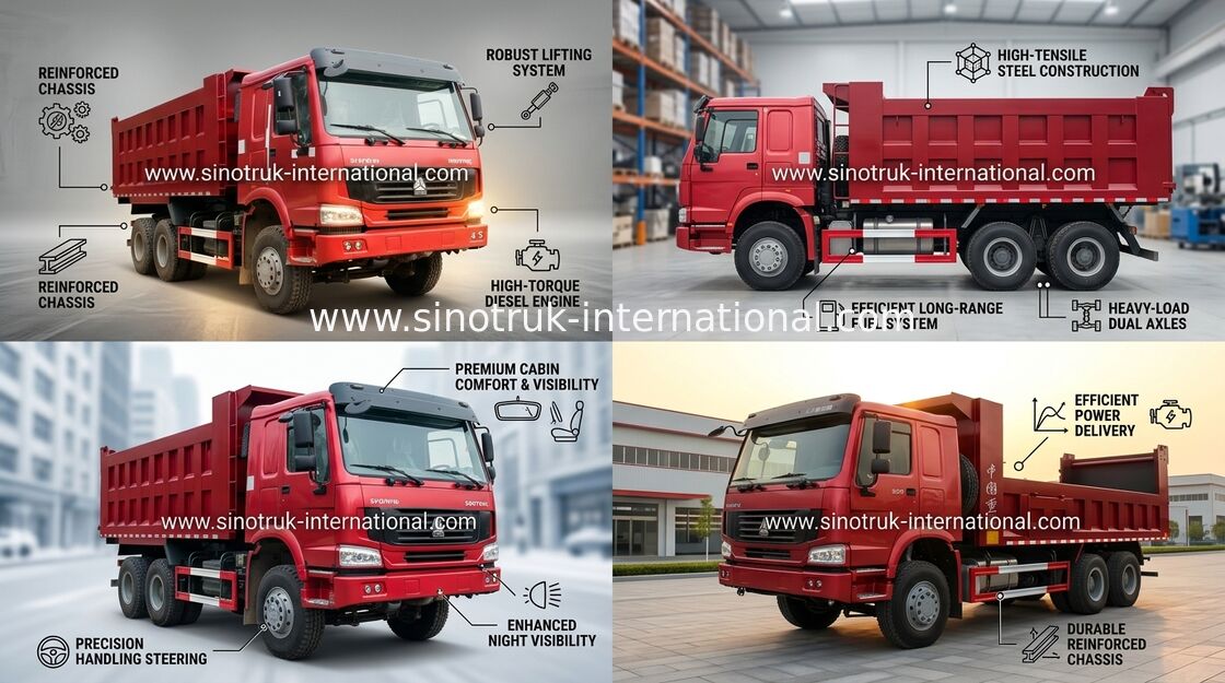 Mercancías ZZ3257N3647A de la carga 30tons del camión volquete 6X4 10-25cbm del volquete de SINOTRUK HOWO
