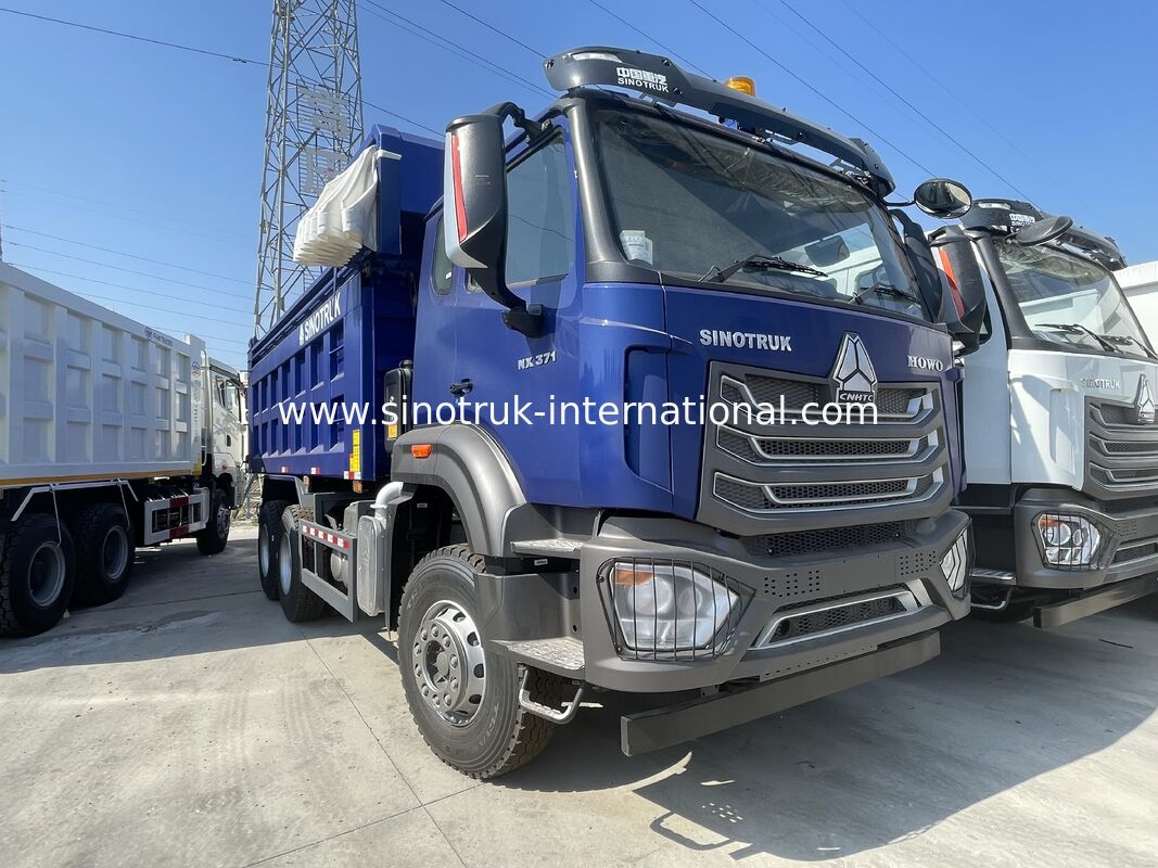 Camión volquete HOWO-NX con motor SINOTRUK de 371 HP, lona eléctrica y caja de carga de acero al manganeso de alta resistencia