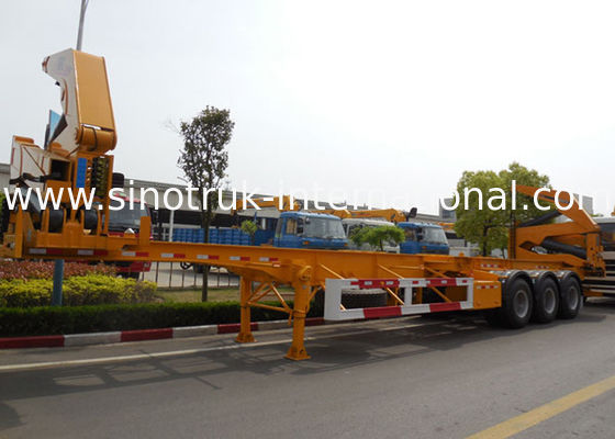 37 Tons Container Side Loader Truck Mounted Crane 3 Axles Semi Trailer Truck
