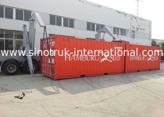 37 Tons Container Side Loader Truck Mounted Crane 3 Axles Semi Trailer Truck