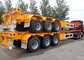 Yellow Flatbed 3 Axles Container Semi Trailer Truck Carrying Heavy Equipment