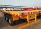 Yellow Flatbed 3 Axles Container Semi Trailer Truck Carrying Heavy Equipment