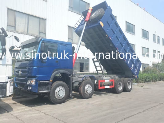 Camión volquete azul de SINOTRUK HOWO LHD 12wheels 8X4 400HP para la explotación minera Front Lifting 50Tons