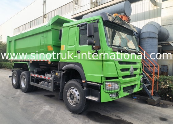 Sinotruk Howo camión de descarga de tiradores 380hp 6 × 4 U Forma de carga cuerpo de color verde
