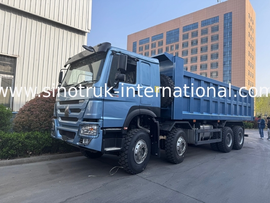 Sinotruk Howo de 380 caballos de fuerza 8x4 camión de 12 ruedas HW76 ZZ3317V3567B1R RHD Elegante Azul