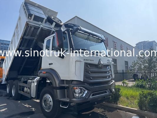 SINOTRUK HOHAN Howo Camión Volquete Basculante Elevación Media Motor Weichai 6 × 4 LHD Caja de Carga Rectangular Blanco 19-20CBM