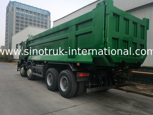 SINOTRUK HOWO 400HP 8X4 Camión Volquete de Construcción Cara Delantera Antigua Cabina Ghost Face Parachoques Militar Contenedor Tipo U