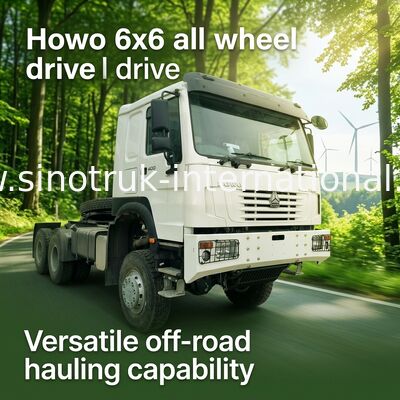 Sinotruk Howo Camión tractor Rhd Tracción en todas las ruedas 6 × 6 Weichai 400 hp Blanco