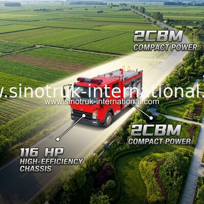 2CBM 4X2 116 HP Camión de bomberos Camión de bomberos agrícolas Camión para jardinería