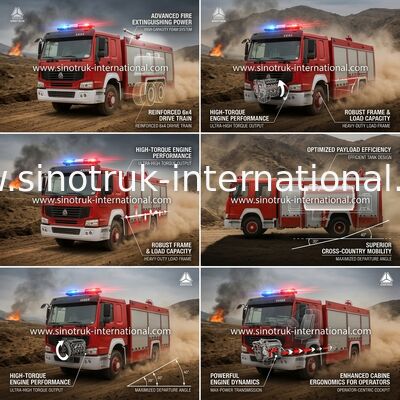 Vehículos de lucha contra el fuego del tanque de agua 8-12 CBM 290 vehículos de rescate de la emergencia de HP