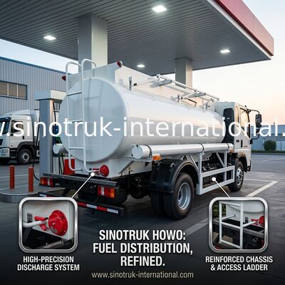 SINOTRUK HOWO 4X2 6 ruedas Cisterna de petróleo 5-6CBM Contenedor único con medidor de caudal