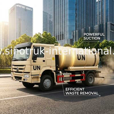 Camión 10000L LHD 4X2, camiones de la succión de las aguas residuales de SINOTRUK HOWO de la basura líquida