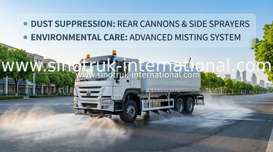 Sinotruk HOWO Blanco RHD 6x4 Camión de tanque de agua ZZ1257V4347B1 Con función de lavado de alta presión