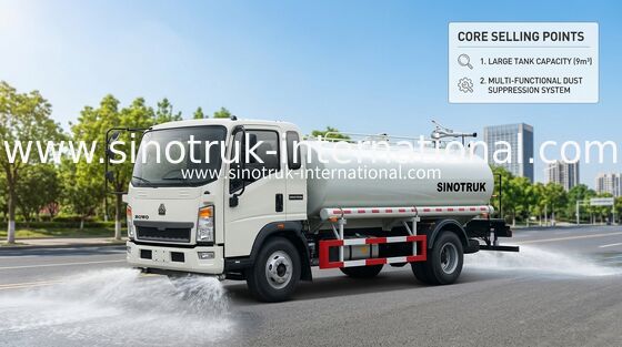Gama de rociadura ligera del camión del tanque de la agua de SINOTRUK LHD 5-8CBM de par en par