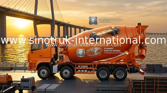 Sinotruk Howo N7 camión mezclador de hormigón 6 X 4 Euro 2 380hp para la construcción