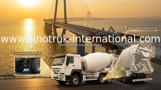 Sinotruk Howo camión mezclador de hormigón 380HP 6-10CBM 6 X 4 Euro 2 planta de mezcla RHD