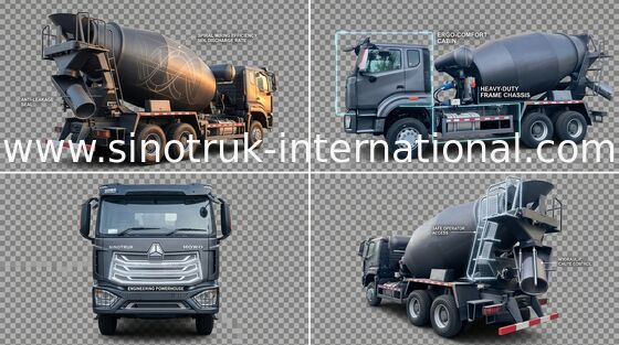 Sinotruk Howo N7 camión mezclador de hormigón 6-10CBM 6 X 4 Euro 2 380 hp
