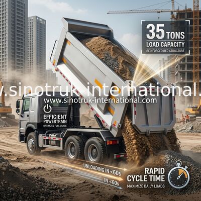 SINOTRUK HOWO 371HP 8X4 Camión de descarga de tiradores Construcción Vieja cara delantera Bumper militar para áreas mineras Dos luces de advertencia Contenedor tipo U