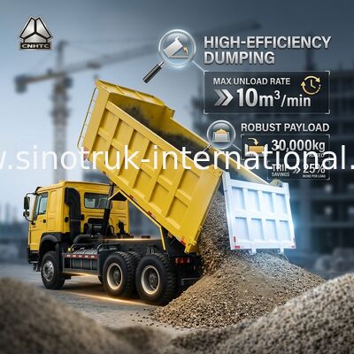 Sinotruk Howo Dump Truck 6 × 4 Lhd 10 Ruedas 20CBM Caja de carga neumáticos de minería