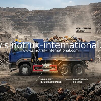 × 4 de las ruedas 400Hp 6 de Sinotruk N7 Tipper Dump Truck 10 con el piloto