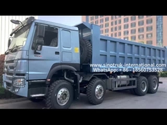 Sinotruk HOWO 8X4 camión de basura 380hp 8X4 12 ruedas HW76 ZZ3317V3567B1R RHD azul elegante
