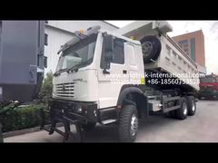 SINOTRUK 371HP   6 × 6  Volquete HOWO RHD  Blanco 19-20CBM  Elevación frontal Totalmente traccionado, con lona