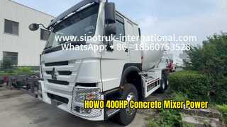 Poder del camión 400HP del mezclador concreto de SINOTRUK HOWO 6x4